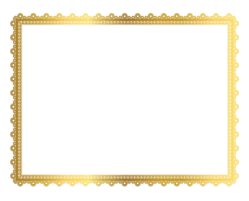 Golden Frame Square Border Transparent PNG Image