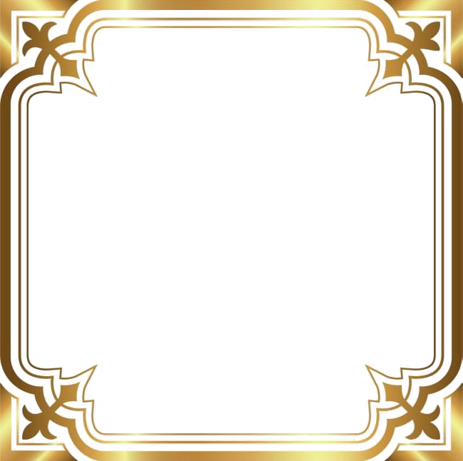 Golden Frame Luxury Transparent PNG Image