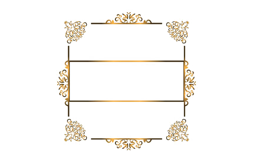 Golden Frame Luxury Transparent PNG Image