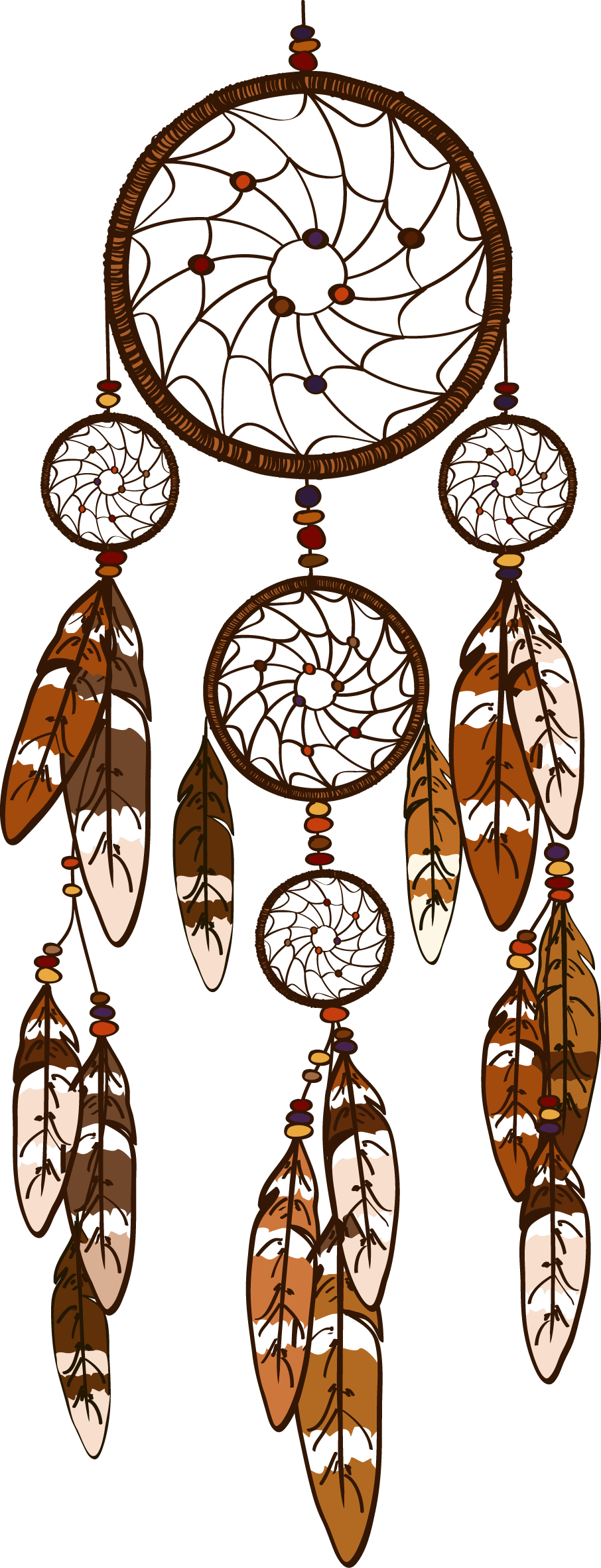 Decorative Feather Illustration Dreamcatcher Transparent PNG Image
