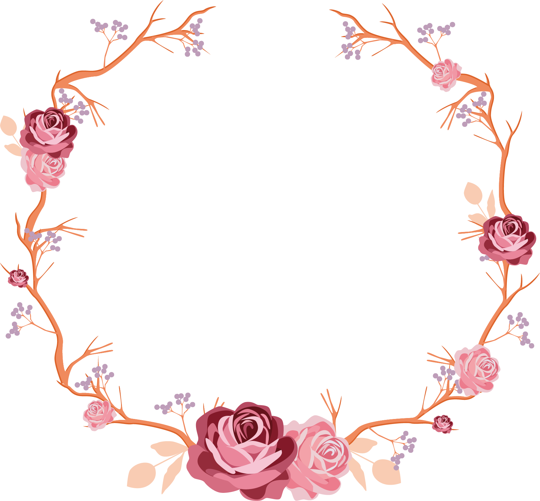 Painted Rose Flower Vine Hand Transparent PNG Image