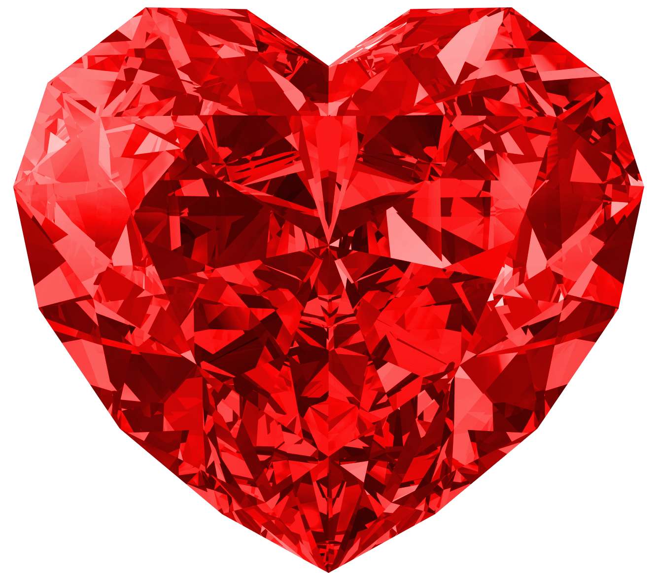 Red Heart Diamond Transparent PNG Image