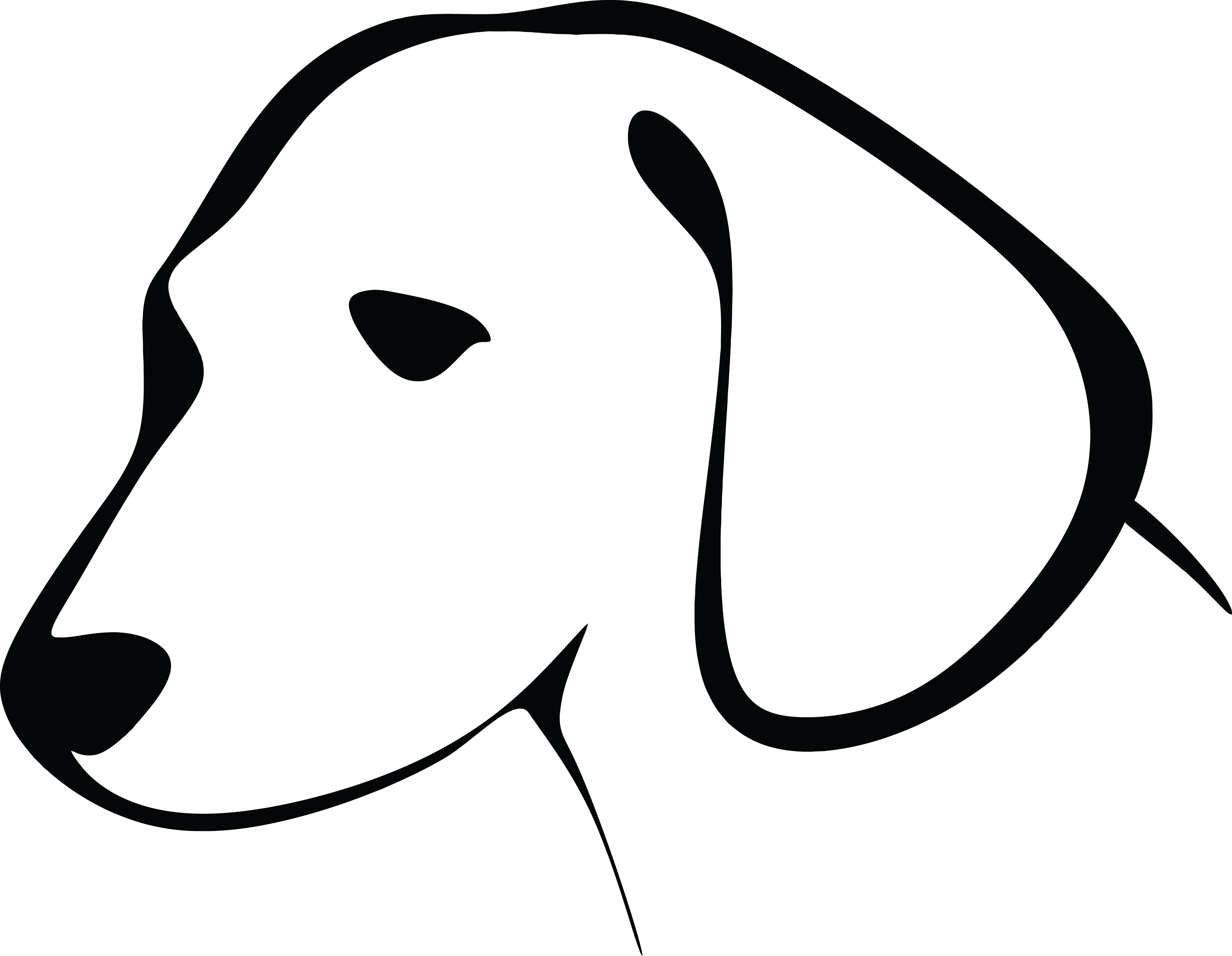 Silhouette Dog Face Transparent PNG Image