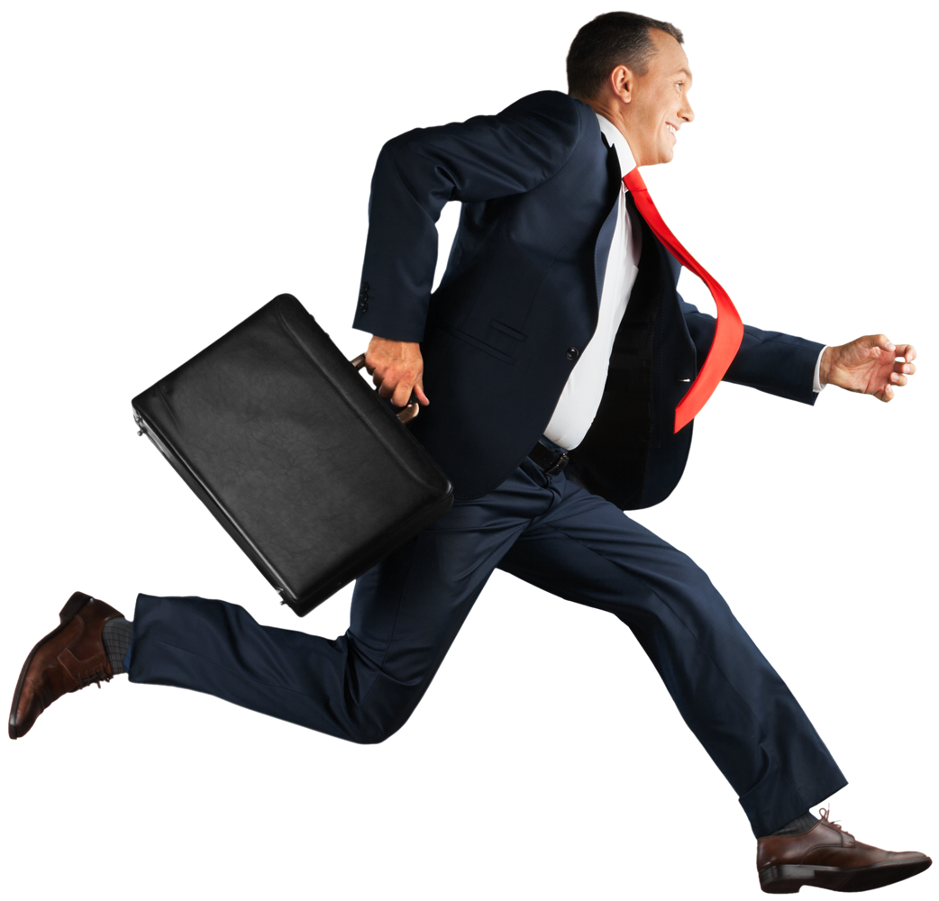 Running Businessperson Briefcase Business Recruiter Frame Transparent PNG Image