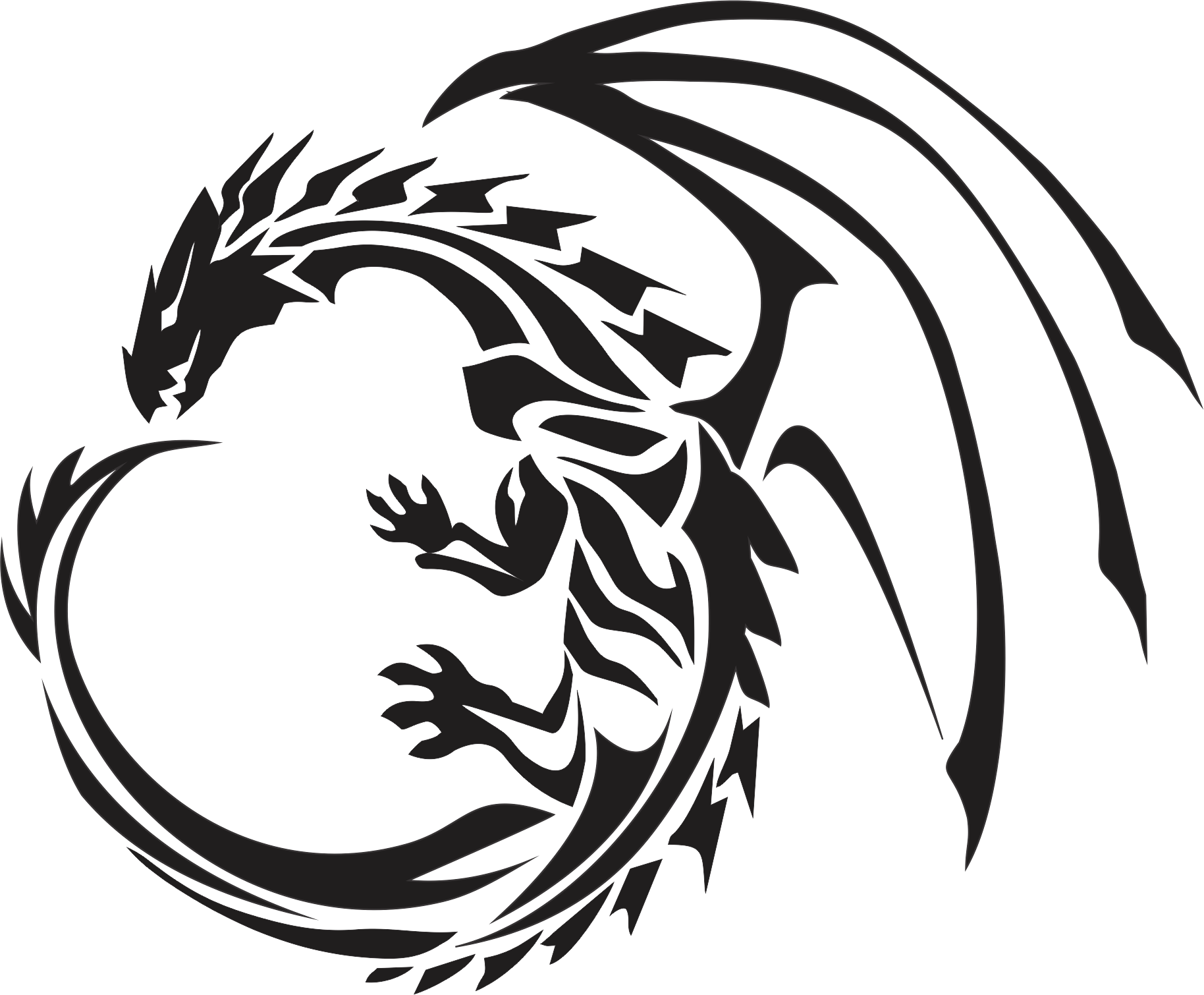 Black Tattoo Dragon Transparent PNG Image