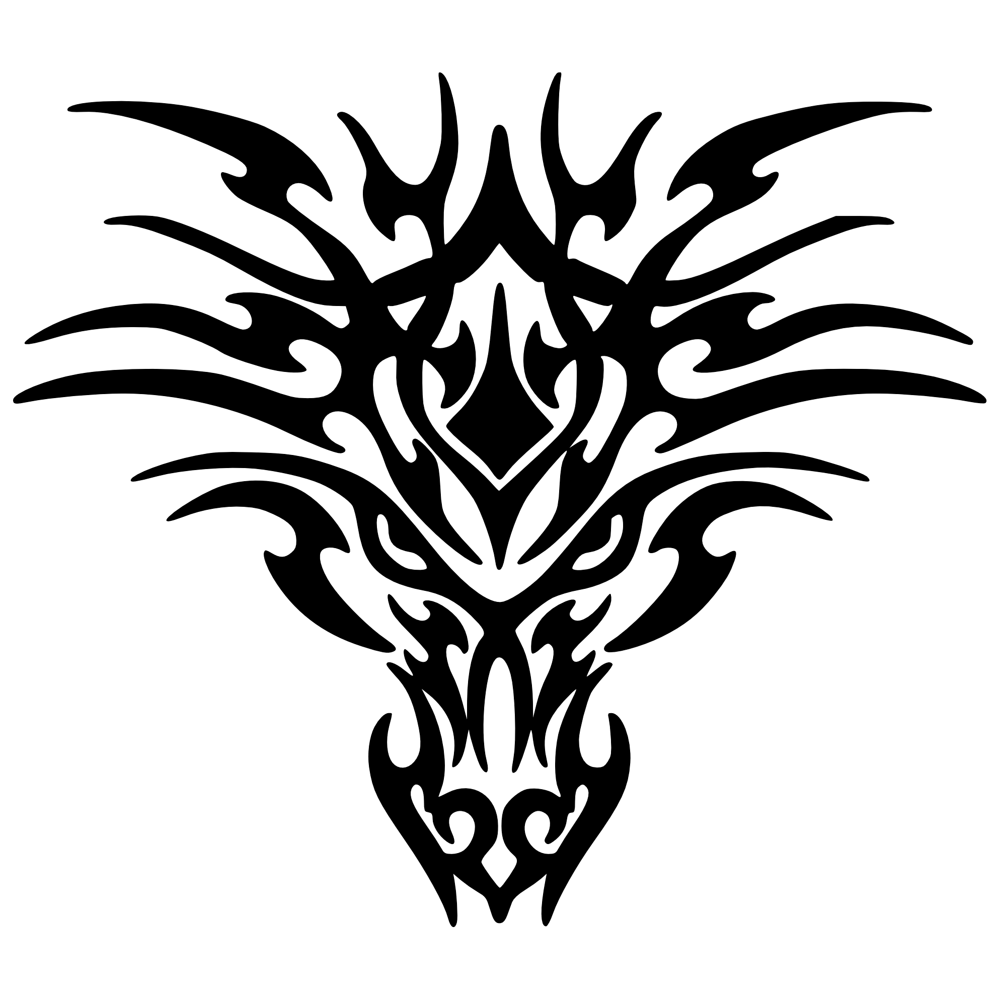 Black Tattoo Dragon Transparent PNG Image