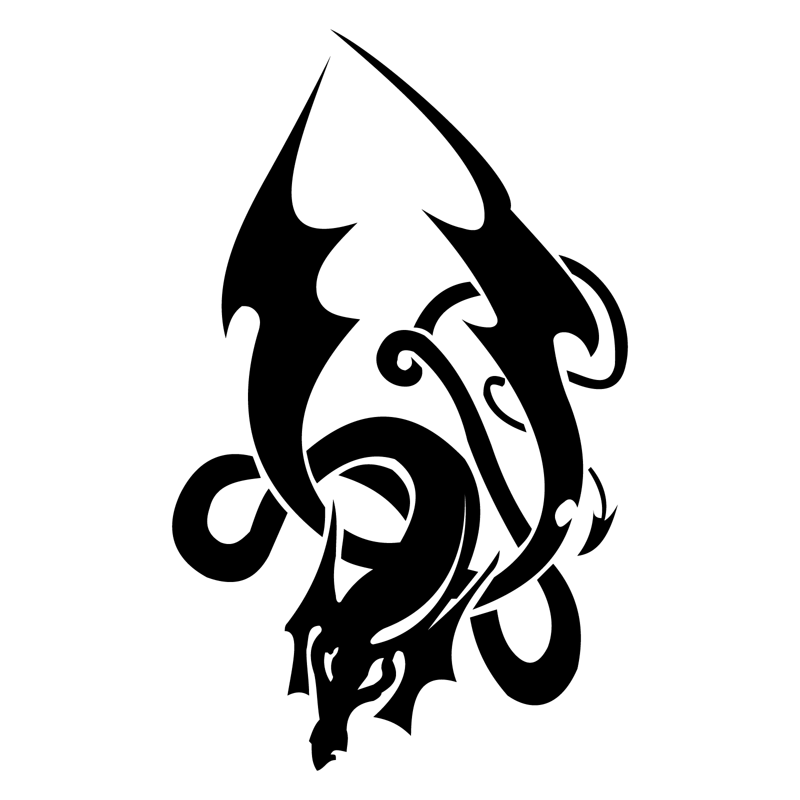 Black Tattoo Dragon Transparent PNG Image