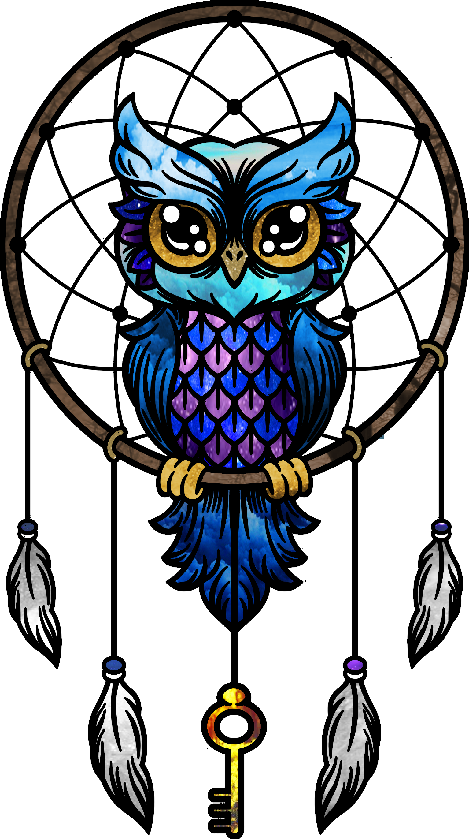 Owl Little Paper Drawing Dreamcatcher Transparent PNG Image