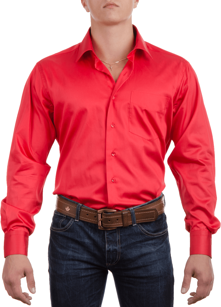 Red Dress Shirt Transparent PNG Image
