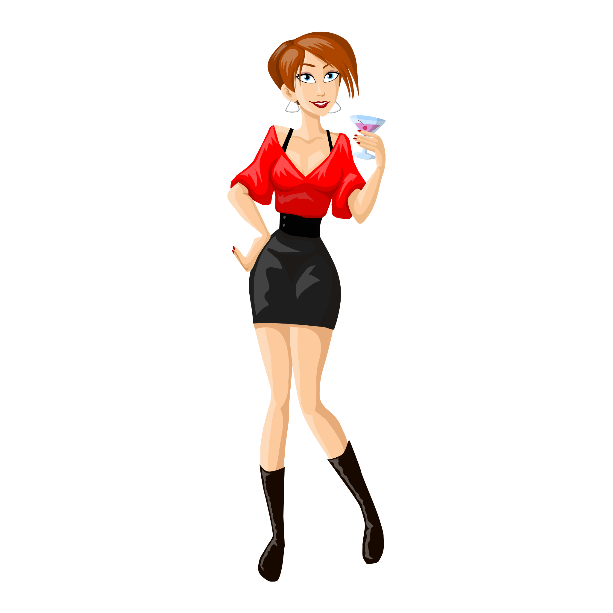Girl Vector Drinking Transparent PNG Image