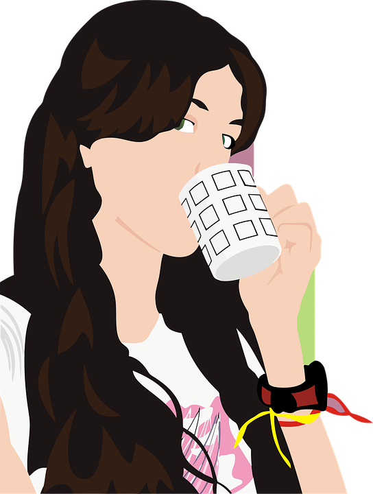 Girl Vector Drinking Transparent PNG Image