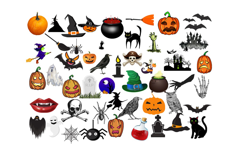 Halloween Elements Transparent PNG Image