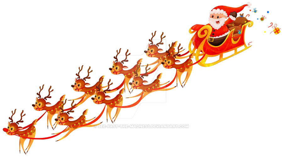 Santa Sleigh Transparent PNG Image