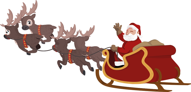Santa Sleigh Transparent PNG Image