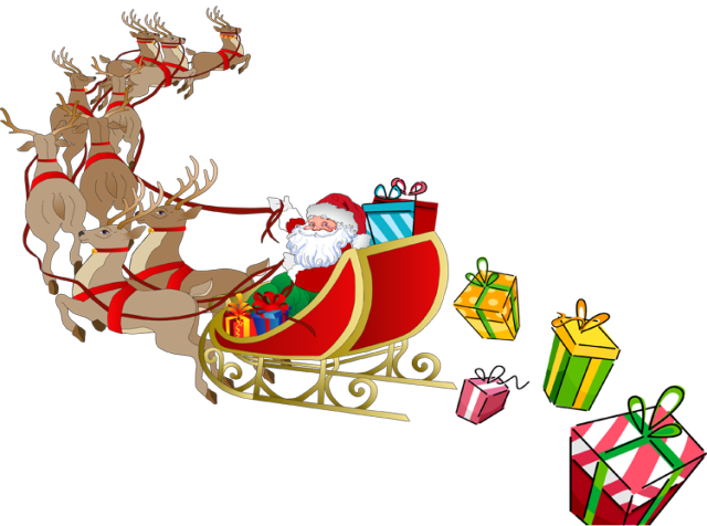 Santa Sleigh Transparent PNG Image