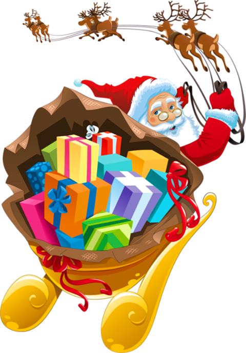 Santa Sleigh Transparent PNG Image