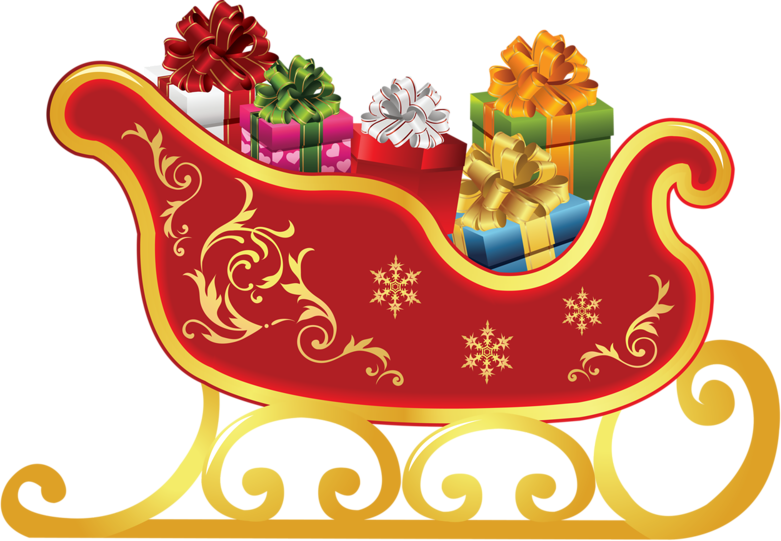 Santa Sleigh Transparent PNG Image