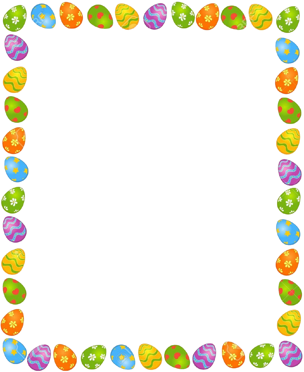Border Eggs Easter Transparent PNG Image