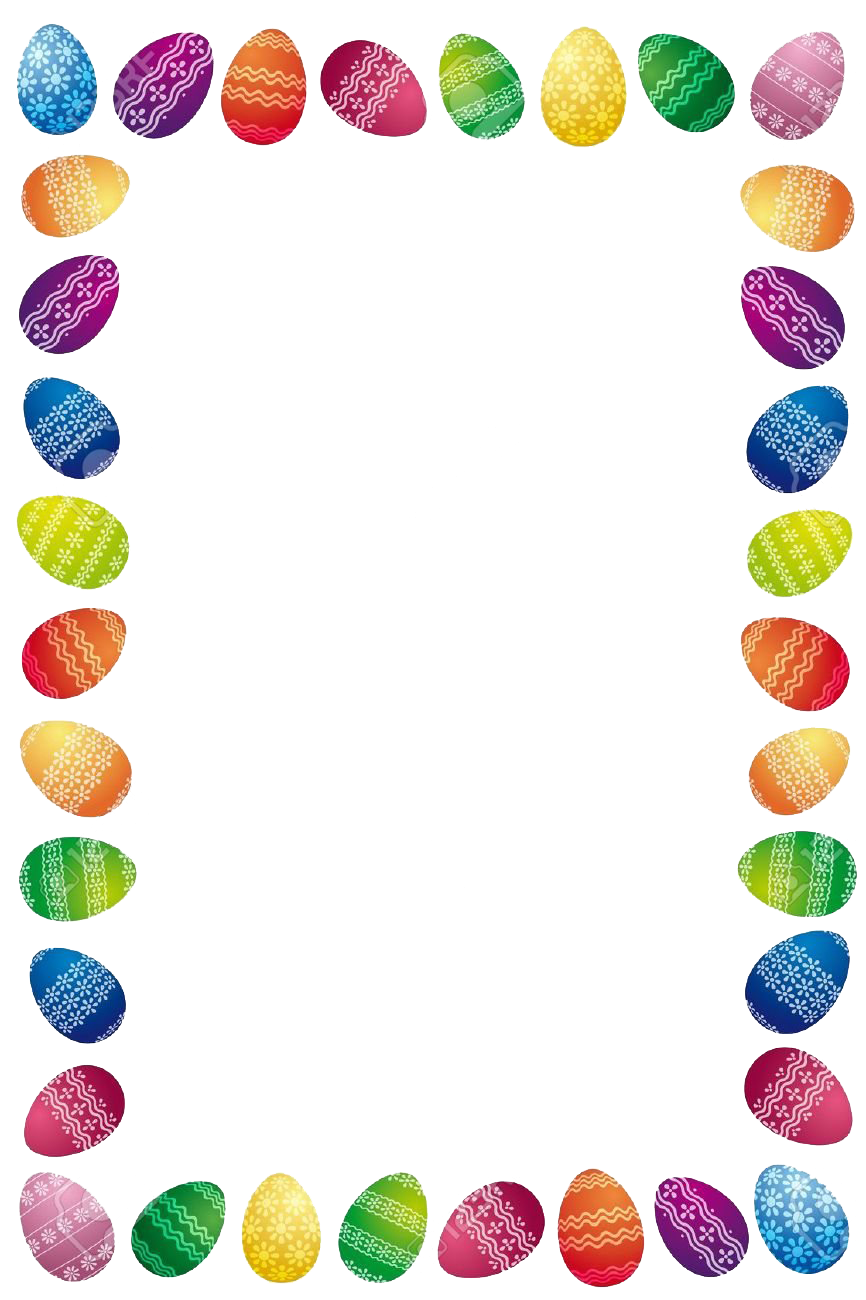 Border Eggs Easter Transparent PNG Image