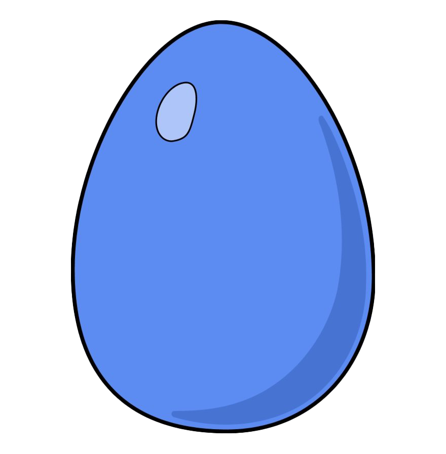 Blue Plain Easter Egg Transparent PNG Image