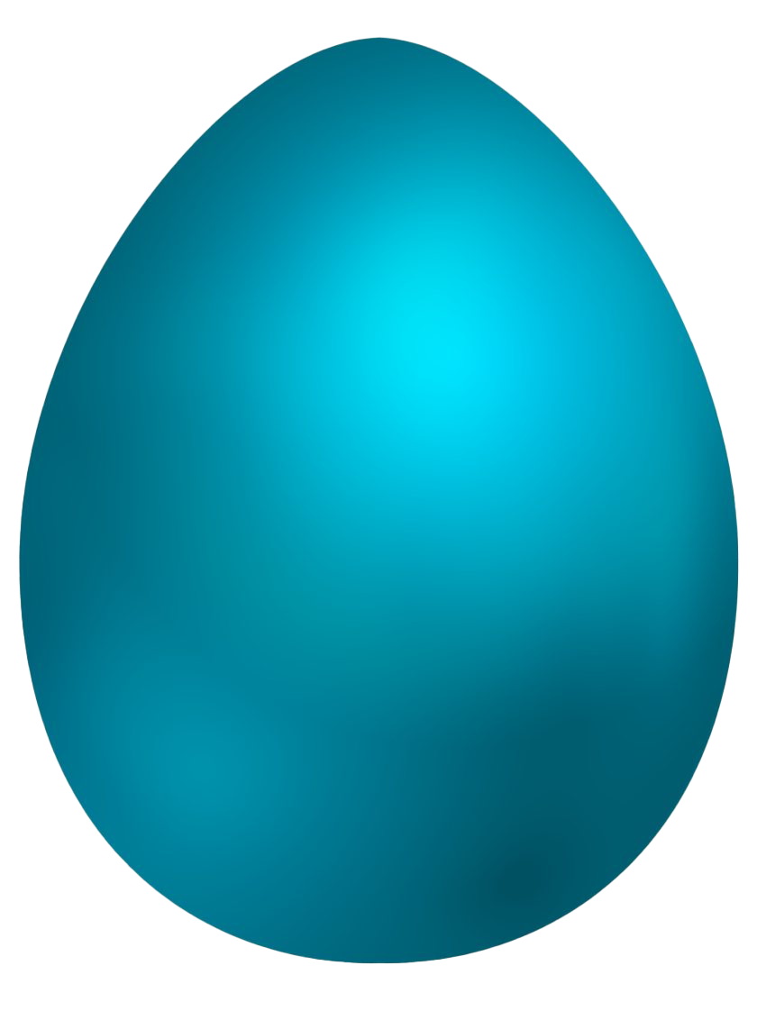 Blue Plain Easter Egg Transparent PNG Image