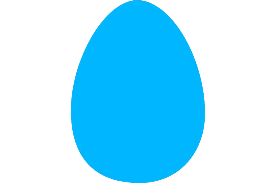 Blue Plain Easter Egg Transparent PNG Image