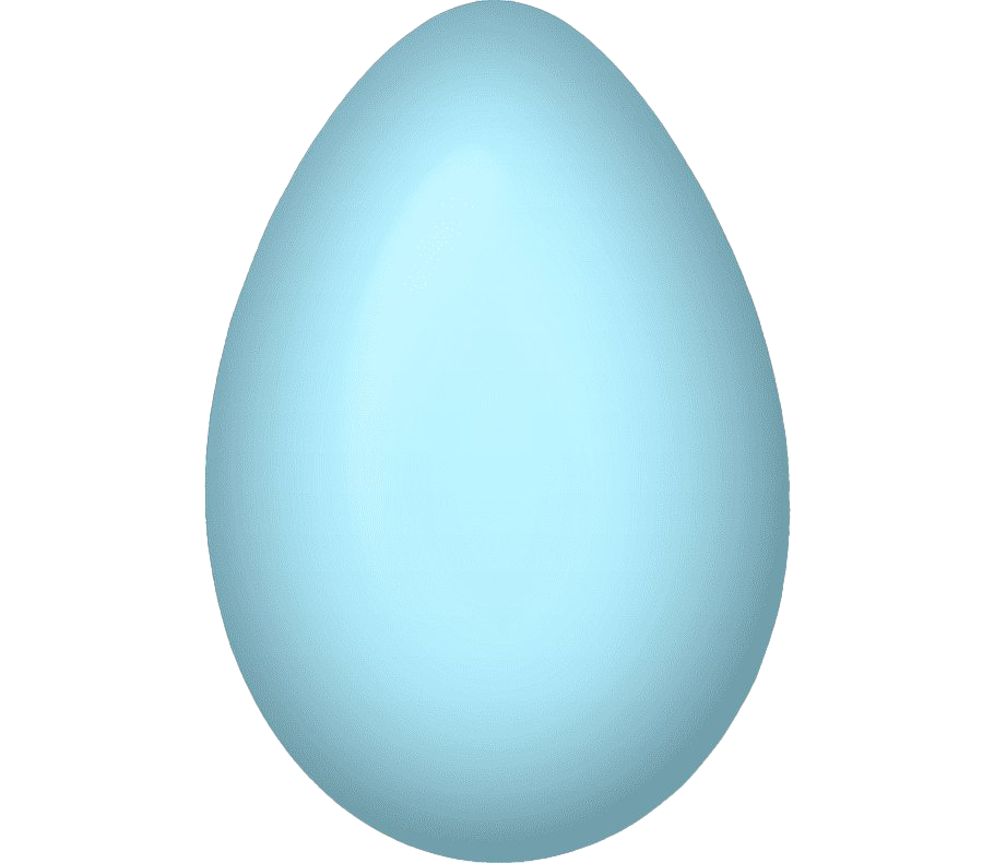 Blue Plain Easter Egg Transparent PNG Image