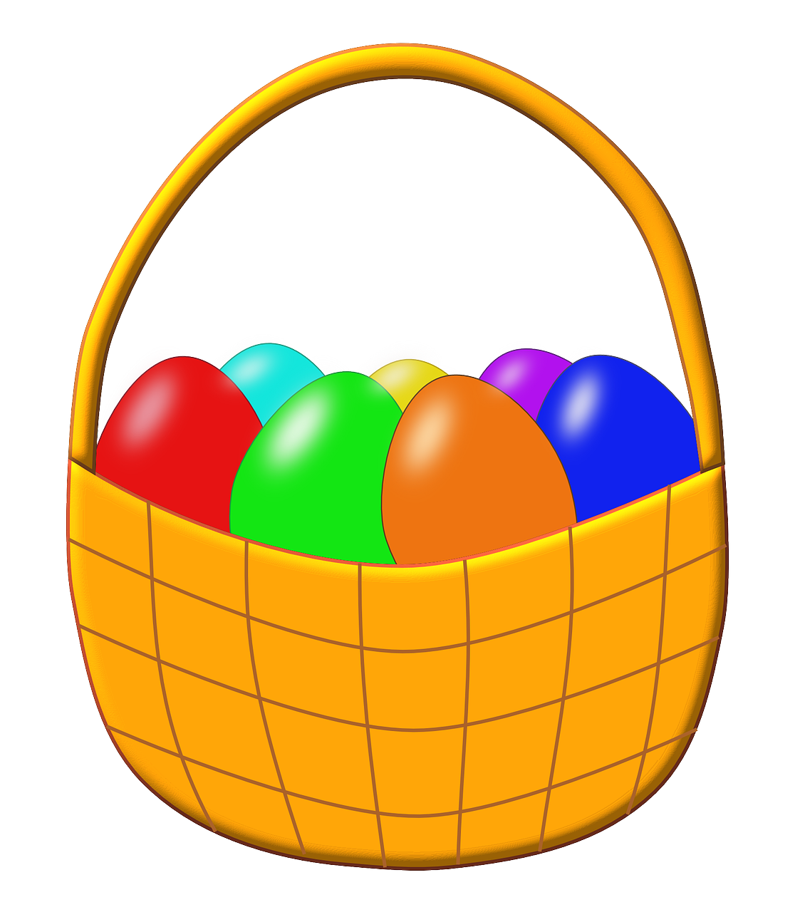 Basket Egg Vector Easter File Transparent PNG Image