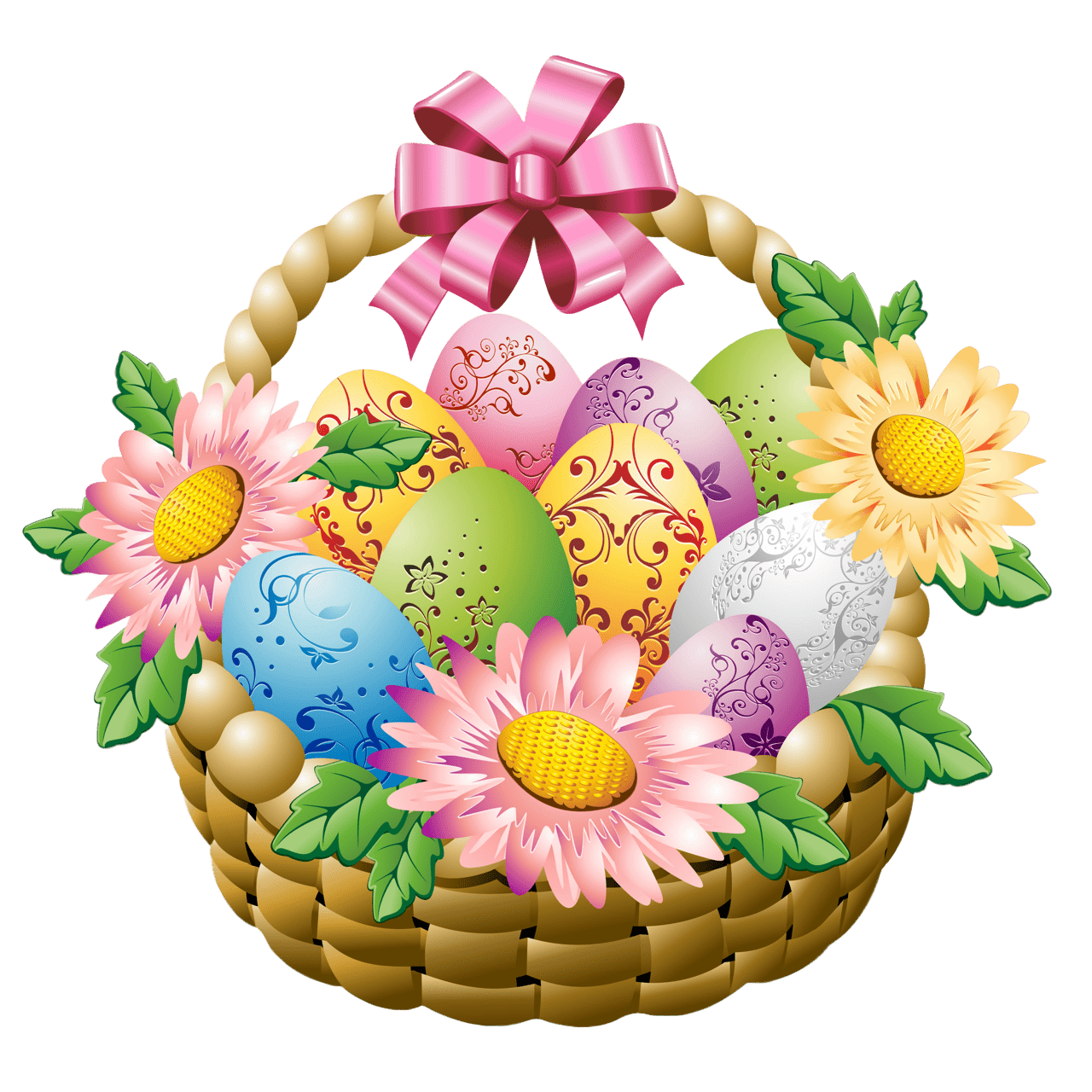 Basket Egg Easter Transparent PNG Image