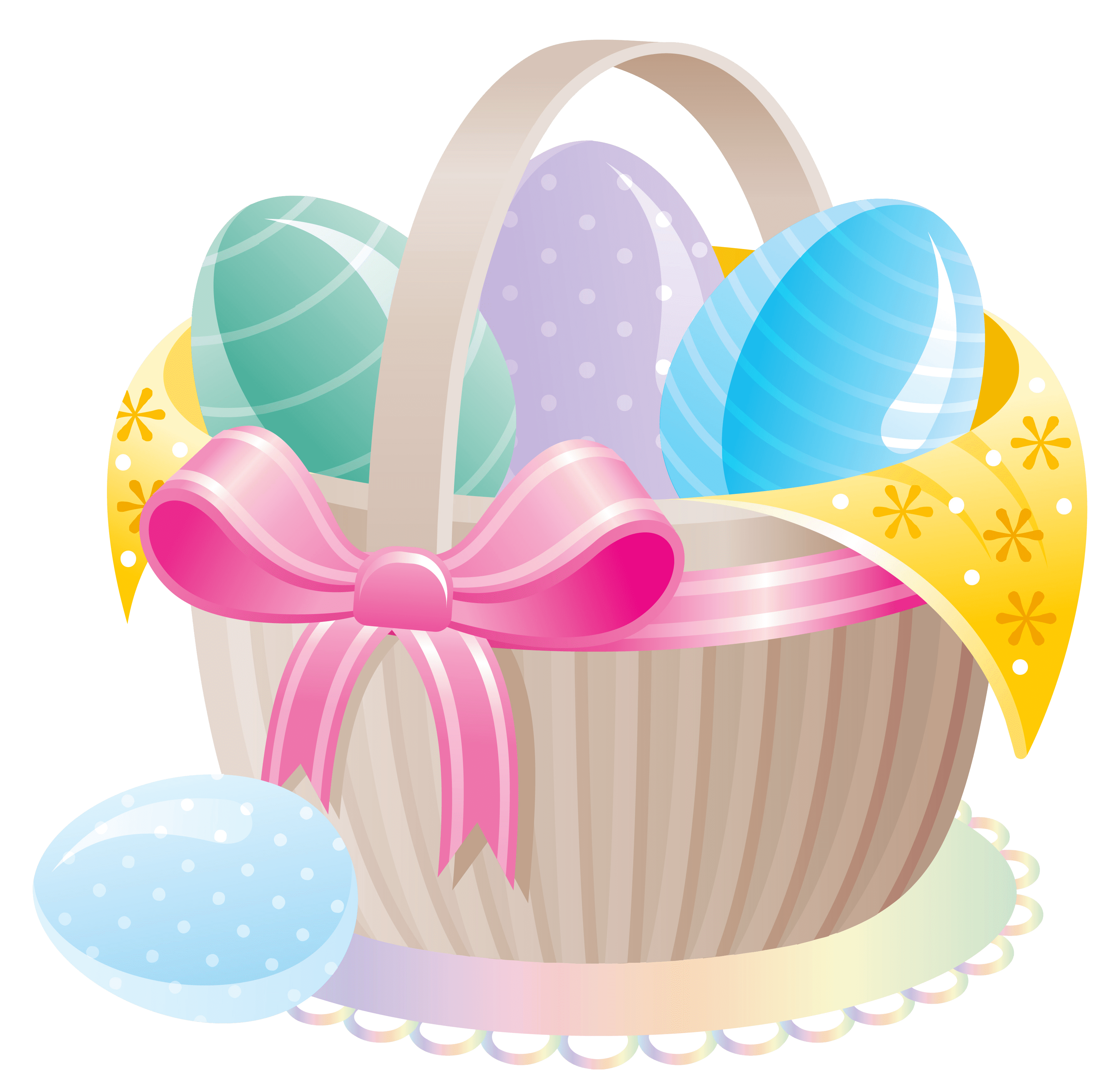Basket Egg Easter Transparent PNG Image