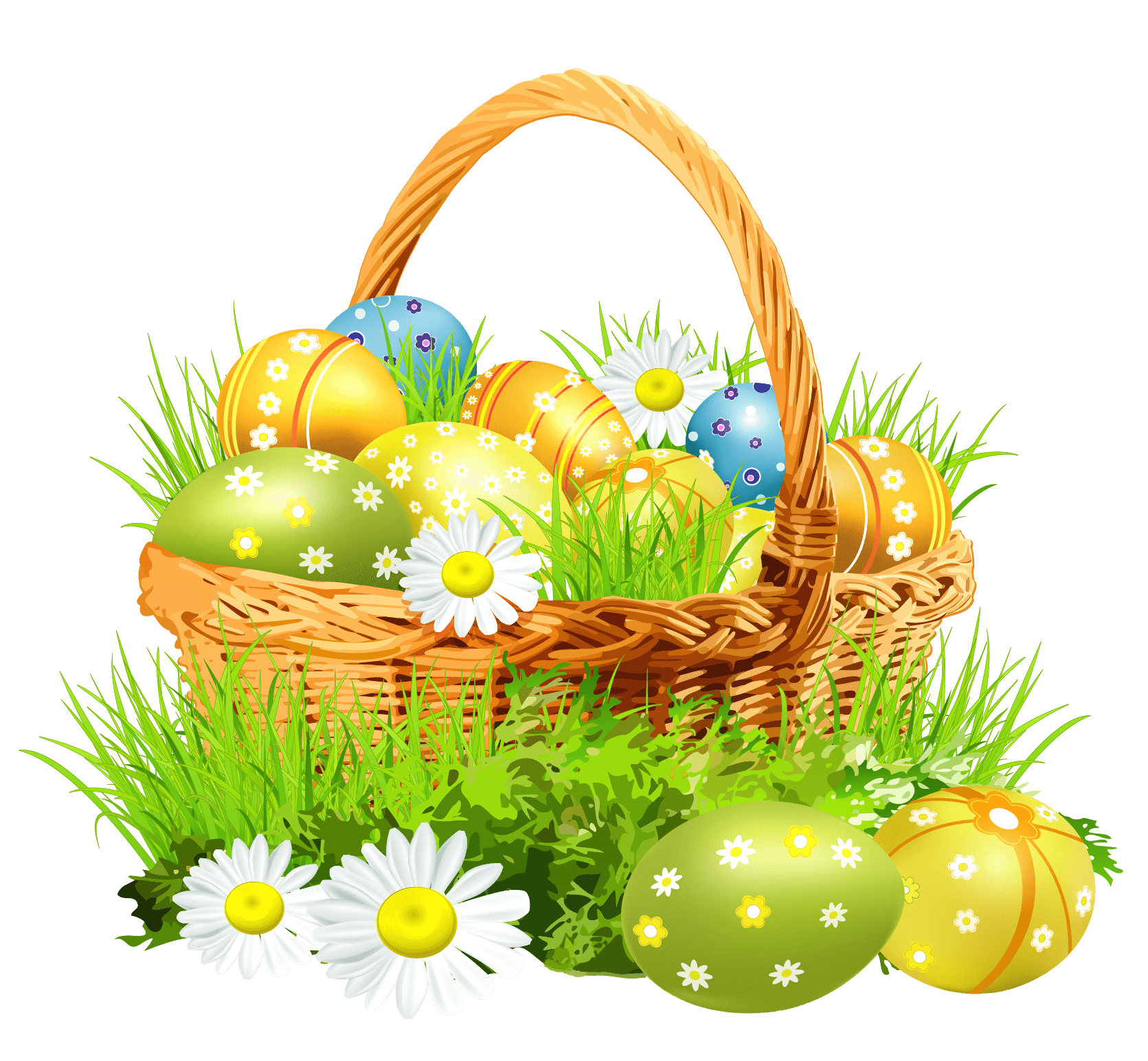Basket Egg Easter Transparent PNG Image