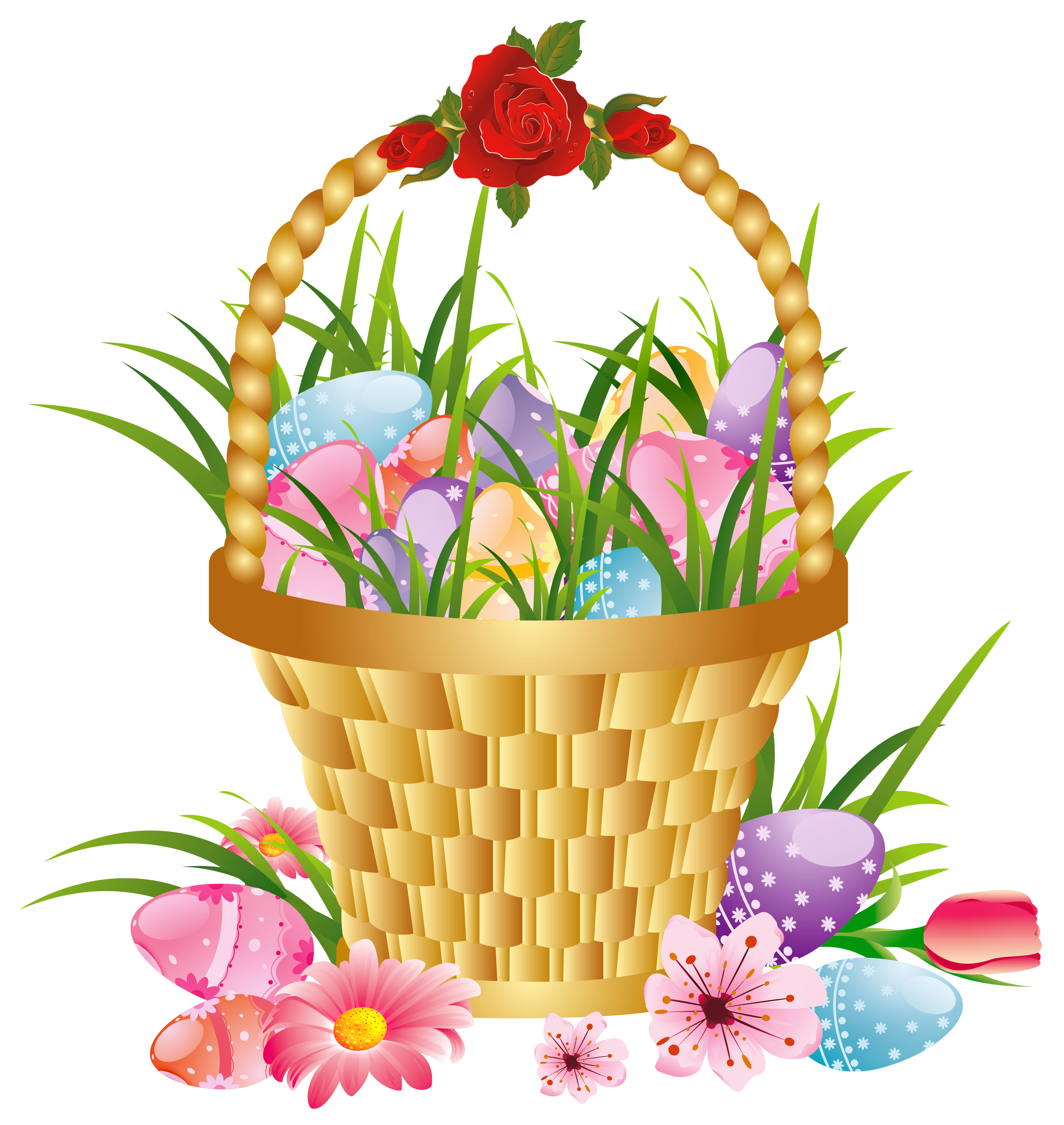 Easter Basket Bunny Transparent PNG Image