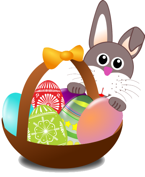 Easter Basket Bunny Transparent PNG Image
