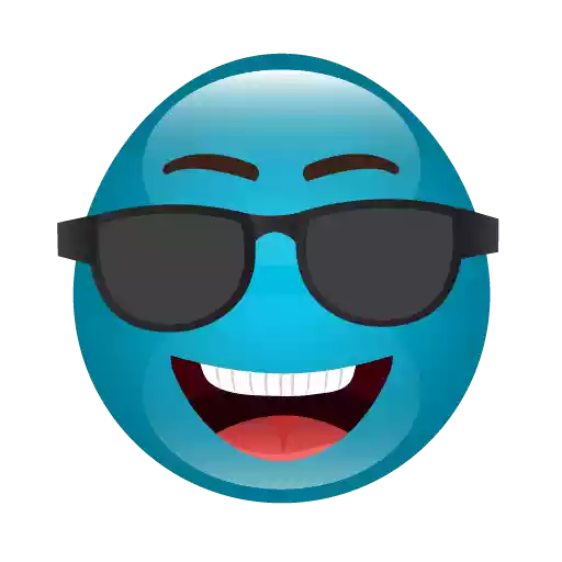 Blue Cute Emoji Transparent PNG Image