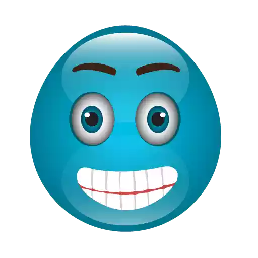 Blue Cute Emoji Transparent PNG Image