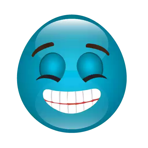 Blue Cute Emoji Transparent PNG Image