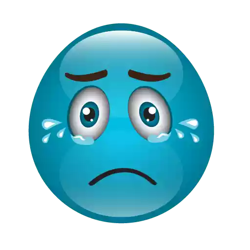 Blue Cute Emoji Transparent PNG Image