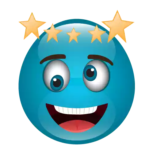 Blue Cute Emoji Transparent PNG Image