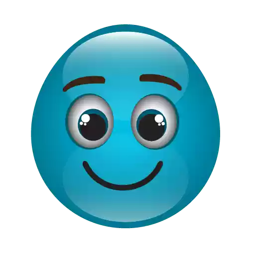 Blue Cute Emoji Transparent PNG Image