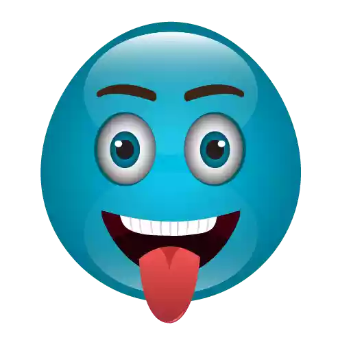 Blue Cute Emoji Transparent PNG Image