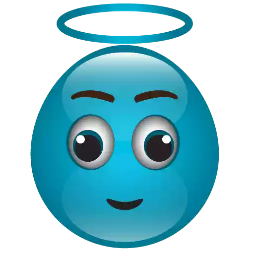 Blue Cute Emoji File Transparent PNG Image