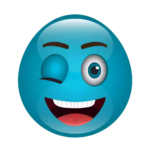 Blue Cute Emoji Transparent PNG Image
