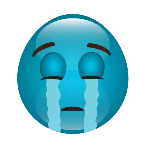 Blue Cute Emoji Transparent PNG Image