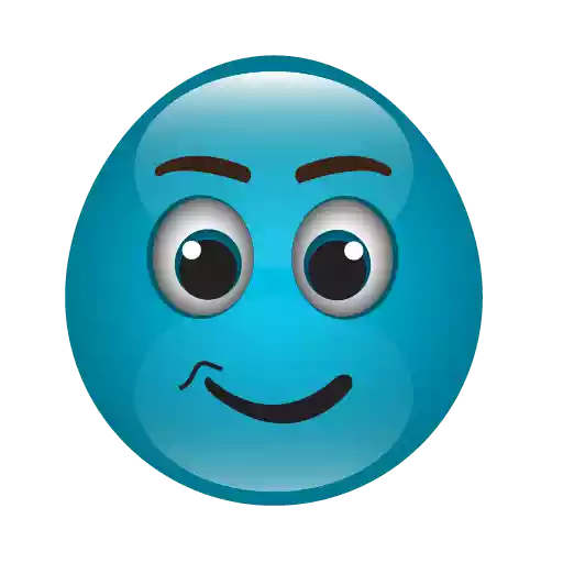 Blue Cute Emoji Transparent PNG Image