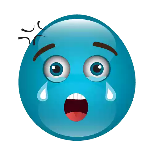 Blue Cute Emoji Transparent PNG Image