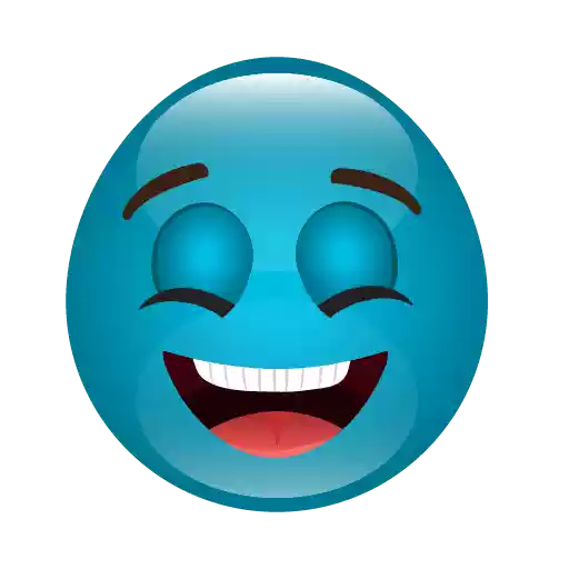Blue Cute Emoji Transparent PNG Image