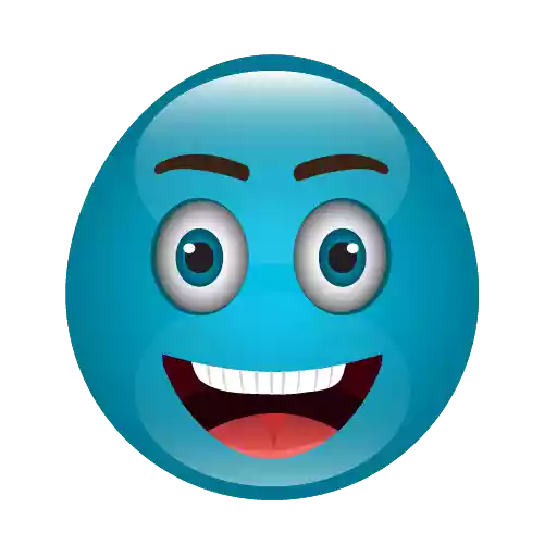 Blue Cute Emoji Transparent PNG Image