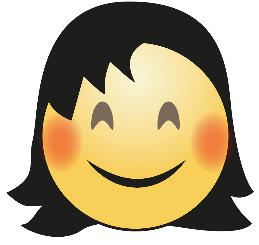 Hair Cute Girl Emoji Transparent PNG Image