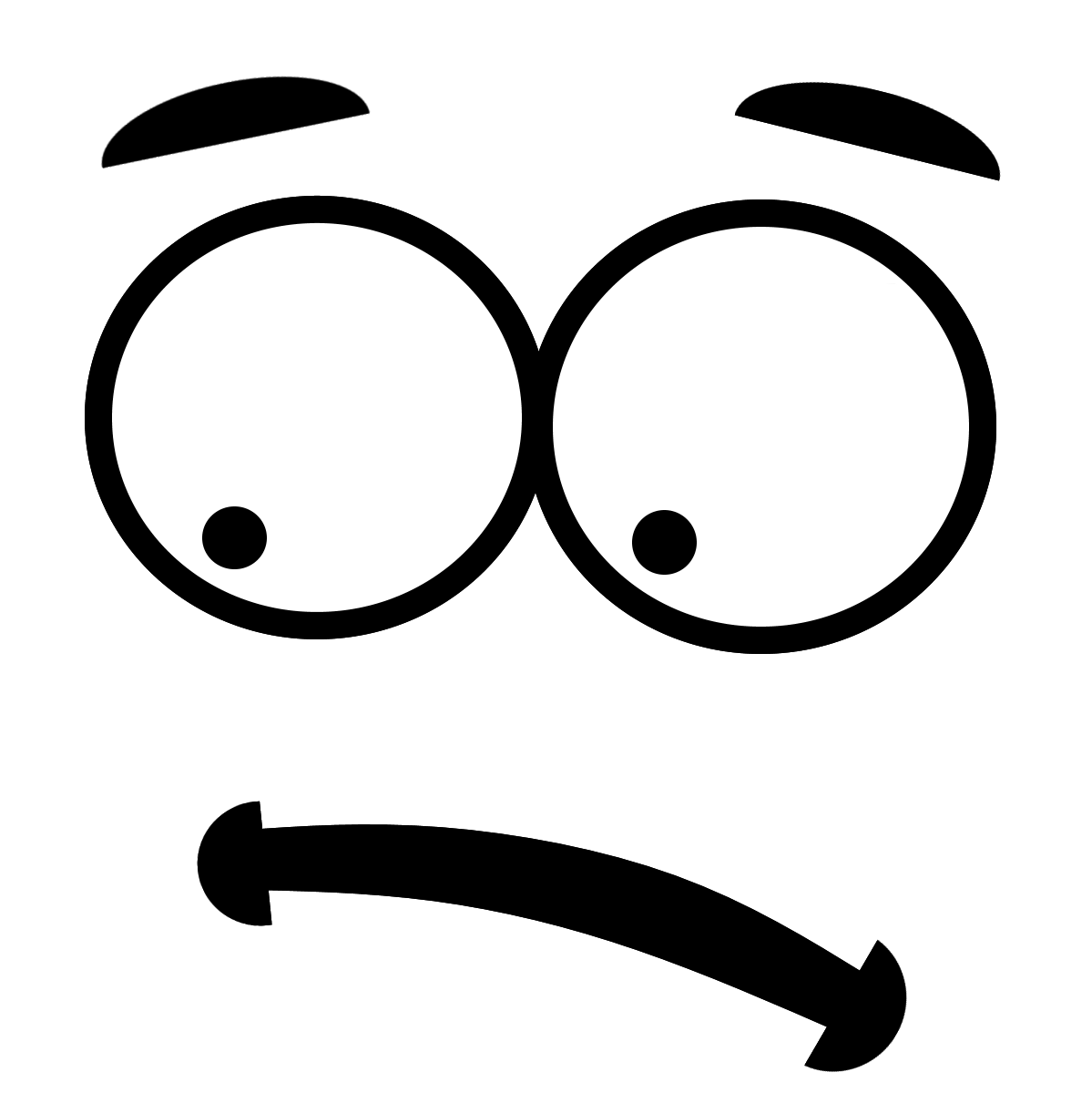Cute Art Outline Face Emoji Transparent PNG Image