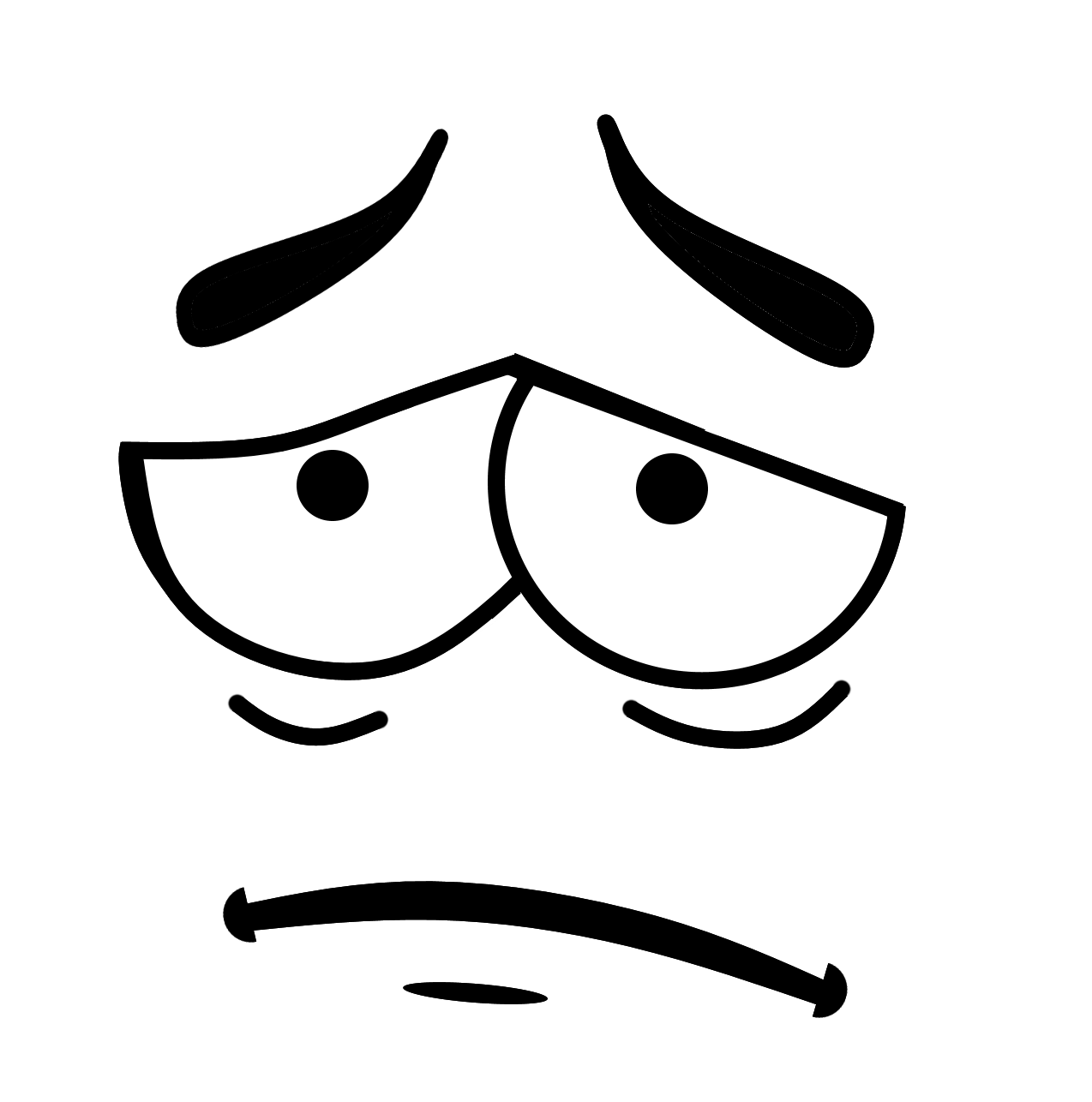 Cute Art Outline Face Emoji Transparent PNG Image